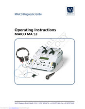Maico MA 53 Operating Instructions Manual