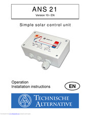Technische Alternative ANS 21 Operation And Installation Instructions Manual