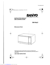 Sanyo EM-P842T Instruction Manual And Cooking Manual