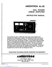 AMERITRON AL-82 Instruction Manual