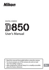 Nikon D850 User Manual