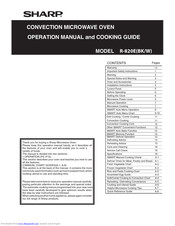 Sharp R-820E Operation Manual With Cookbook