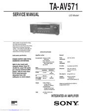 Sony TA-AV571 - Integrated A/v Amplifier Service Manual