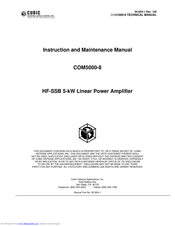 Cubic COM5000-8 Instruction And Maintenance Manual