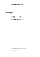 Tektronix K15 Short Instructions