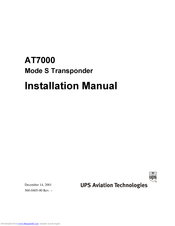 UPS Aviation Technologies AT7000 Installation Manual