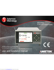 Solarton Metrology SI3300 User And Installation Manual