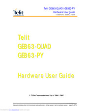 Telit Wireless Solutions GE863-PY Pb balls Hardware User's Manual