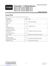 Toro TimeCutter 74601 Setup Instructions