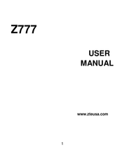 ZTE Z777 User Manual