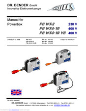 DR. BENDER PB WX2 Manual