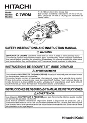 Hitachi C 7WDM Safety And Instruction Manual