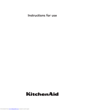 KitchenAid KOGSS 60600 Instructions For Use Manual