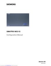 Siemens SIMATRIX NEO V2 Configuration Manual