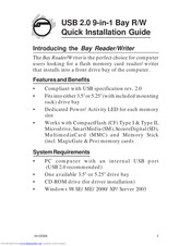SIIG USB 2.0 9-in-1 Bay R/W Quick Installation Manual
