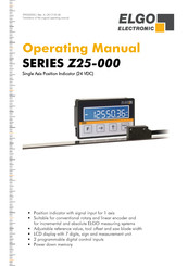 ELGO Electronic Z25 Operating Manual