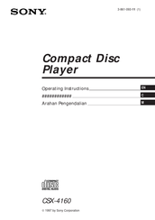 Sony CSX-4160 Operating Instructions Manual