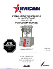 Omcan BE-IT-0045 Instruction Manual