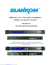 Blankom EMU-4220 Installation And Operation Instructions Manual
