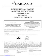 Garland GD-18RB Installation, Operating  & Service Instructions