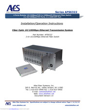 AFS AFS6322 series Installation & Operation Instructions