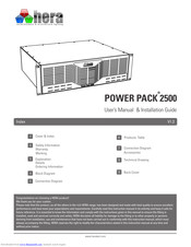 HERA POWER PACK 2500 User Manual & Installation Manual