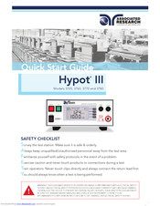 Associated Research HYPOT III 3770 Quick Start Manual