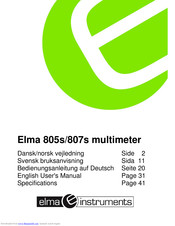 Elma 807s User Manual