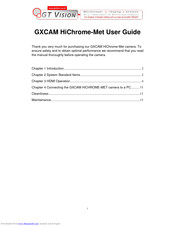 GT Vision GXCAM HiChrome-Met User Manual