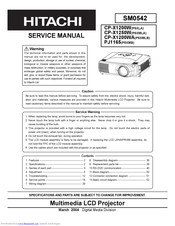 Hitachi CP-X1250W Service Manual