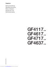 Gaggenau GF4617 series Operating Instructions Manual