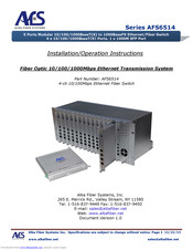 Alba Fiber Systems AFS6514 Installation And Operation Instructions Manual