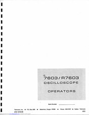 Tektronix R7CO3 Operator's Manual