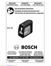 Bosch GLL2-40 Operating And Safety Instructions Manual