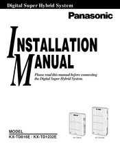 Panasonic KX-TD816E Installation Manual