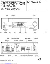 Kenwood KRF-V4550DE Service Manual