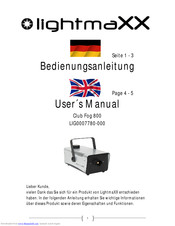 Lightmaxx Club Fog 800 User Manual