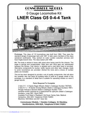 Connoisseur Models LNER Class G5 0-4-4 Tank Manual