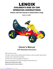 Lenoxx GK260 Owner's Manual With Assembly Instructions