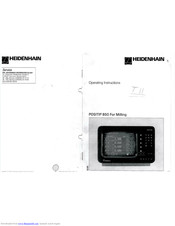 HEIDENHAIN POSITIP 850 Operating Instructions Manual