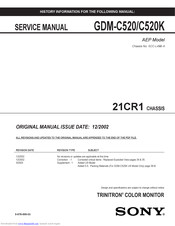 Sony GDM-C520K - Artisan Color Reference System Service Manual