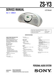 Sony ZS-Y3 - Personal Cd Audio System Service Manual