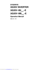 Omron SYSDRIVE 3G3SV-B2002-E User Manual