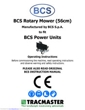 Tracmaster BCS 56cm Rotary Mower Operating Instructions Manual