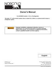 Norcold DC558XX series Owner's Manual