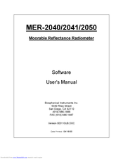 Biospherical Instruments Inc MER-2040 Software User Manual