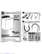 Whirlpool 3XLA87W72AN0 Installation Instructions