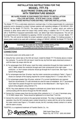 SymCom 777-TS Installation Instructions Manual