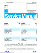 AOC 177S Service Manual