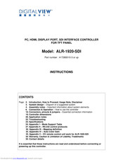 digitalview ALR-1920-SDI Instructions Manual